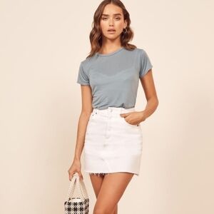 Reformation White Mini Pencil Skirt‎ Casual
